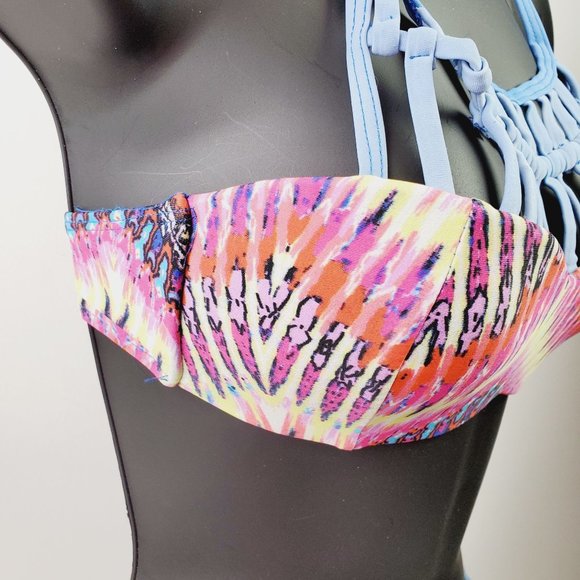 Tini Bikini Tie Dye Strappy Two Piece Swimsuit Sz XS - Picture 4 of 11